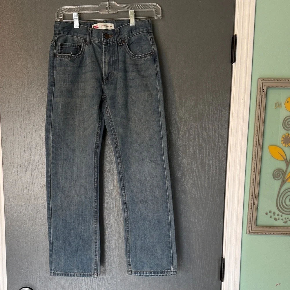 Levi's Boys Straight Jeans in Medium Wash Blue